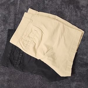 TWO (2) Pairs Black & Khaki Distressed Shorty Shorts *Sz. 8* Stretch